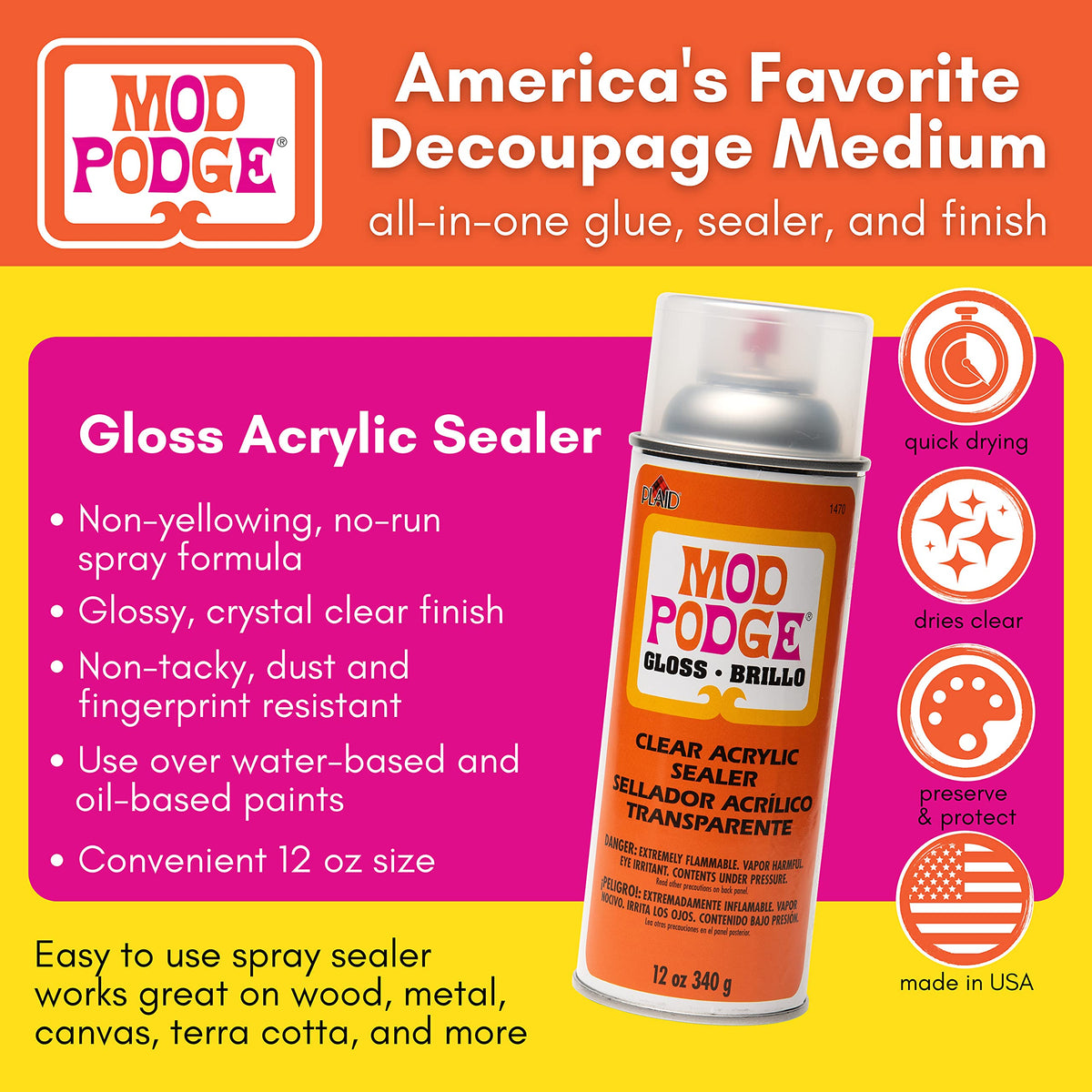 Acrylic Sealer Spray, 12 ounce, Gloss X689