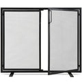 38.5x31in 2-Door Black Wrought Iron Fireplace Screen P174394